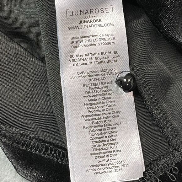 Junarose Women’s Lace And Velvet Dress Medium Black Lolita Goth Dark Romantic - Picture 5 of 11